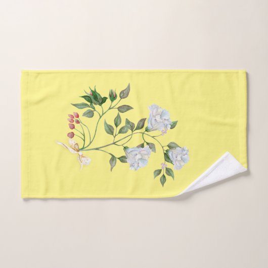 Floral is geel bad handdoek (Handdoek)