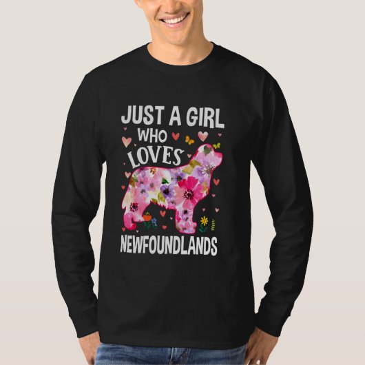 Floral is gewoon een meisje dat van Newfoundlands  T-shirt (Voorkant)