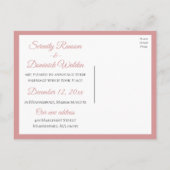 Floral is net getrouwd met roze pioen elegante bru aankondigingskaart (Achterkant)