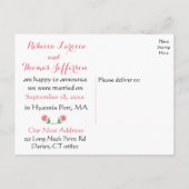 Floral is net getrouwd met Waterverf Pink Rose Wed Aankondigingskaart (Achterkant)