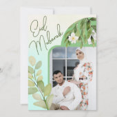 Floral Islamic Eid Mubarak Foto van de moderne Wat Kaart (Voorkant)