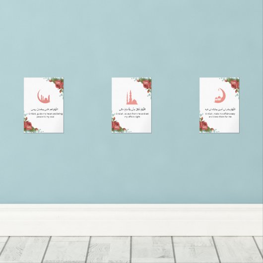 Floral Islamic Wall Art Set  (Houten vloer)