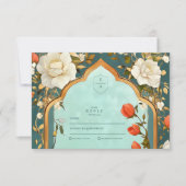 Floral Islamic Wedding, nikah ,walima ,bismillah,  RSVP Kaartje (Voorkant)