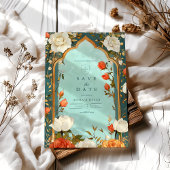 Floral islamitische bruiloft save the date