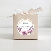 Floral Islamitische Nikkah Huwelijksgunst Ronde Sticker
