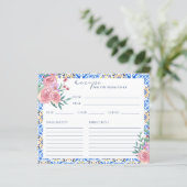 Floral Italiaans Blauw Tegel Vrijgezellenfeest Rec (Staand voorkant)