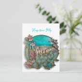 Floral Italiaans papier Sculptuur Feestdagenkaart (Staand voorkant)