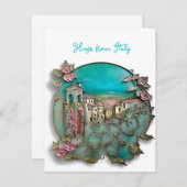 Floral Italiaans papier Sculptuur Feestdagenkaart (Voorkant / Achterkant)