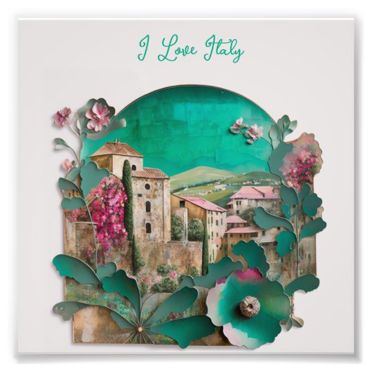 Floral Italiaans papier Sculptuur Foto Afdruk (Voorkant)