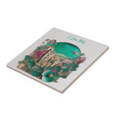 Floral Italiaans papier Sculptuur Tegeltje (Zijkant)