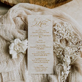 Floral Ivoor Elegant Script Trouwen Menu