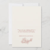 Floral Ivoor Terracotta Elegante bruiloft Save The Date (Achterkant)