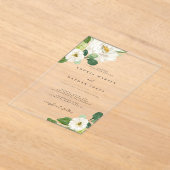 Floral Ivoor Waterverf Greenery Wedding Acryl Uitnodigingen (Laagn)