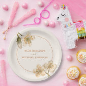  Floral Ivory Blossom Classic Round Papieren Bordje (Feest)