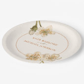  Floral Ivory Blossom Classic Round Papieren Bordje (Gekanteld)