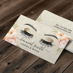  Floral Ivory Glitter Lashes en Brows Salon Visitekaartje