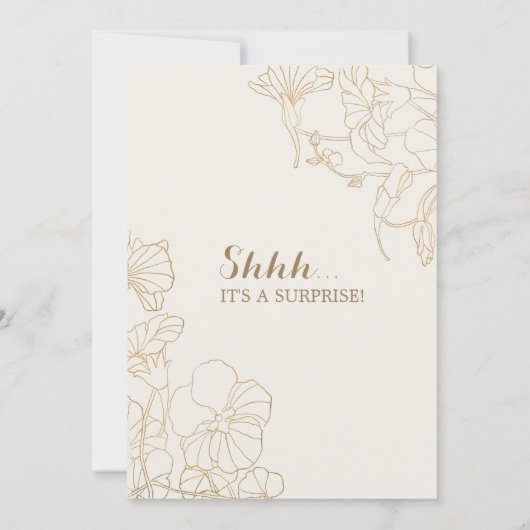 Floral Ivory Gold Surprise 50e verjaardag Kaart (Achterkant)