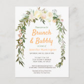 Floral Ivory Peach Brunch & Bubble Vrijgezellenfee Briefkaart (Voorkant)