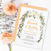 Floral Ivory Peach Brunch & Bubble Vrijgezellenfee Kaart