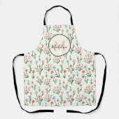 Floral Ivory White Elegant Pink Monogram 3 Schort (Voorkant)