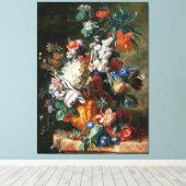  Floral Jan van Huysum Bouquet van Flowers Canvas Afdruk (Insitu (Houten vloer))
