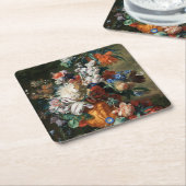 Floral Jan van Huysum Bouquet van Flowers Kartonnen Onderzetters (Schuin)