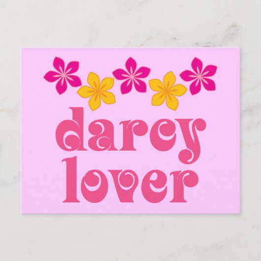 Floral Jane Austen Darcy Lover Gift Briefkaart (Voorkant)