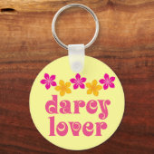 Floral Jane Austen Darcy Lover Gift Sleutelhanger (Voorkant)
