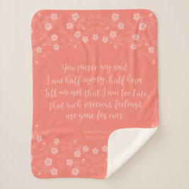 Floral Jane Austen Persuasion Love Letter Quote Sherpa Deken