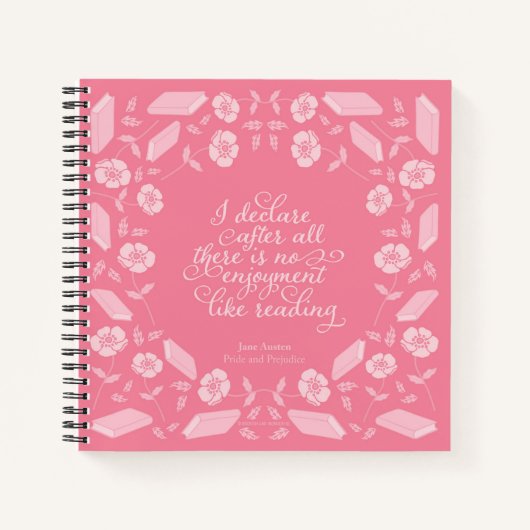 Floral Jane Austen Pride & Prejudice Bookish Quote Notitieboek (Voorkant)