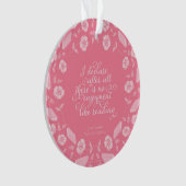 Floral Jane Austen Pride & Prejudice Bookish Quote Ornament (voorkant)