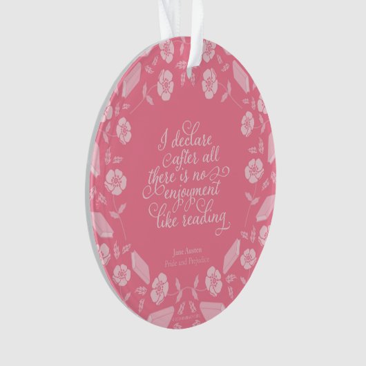 Floral Jane Austen Pride & Prejudice Bookish Quote Ornament (voorkant)