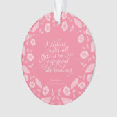 Floral Jane Austen Pride & Prejudice Bookish Quote Ornament (voorkant)