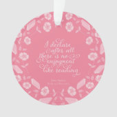 Floral Jane Austen Pride & Prejudice Bookish Quote Ornament (voorkant)