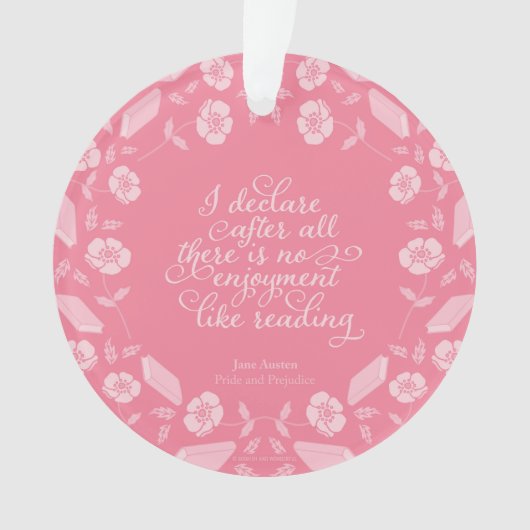 Floral Jane Austen Pride & Prejudice Bookish Quote Ornament (voorkant)