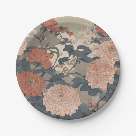 Floral Japan Papieren Bordje (Voorkant)