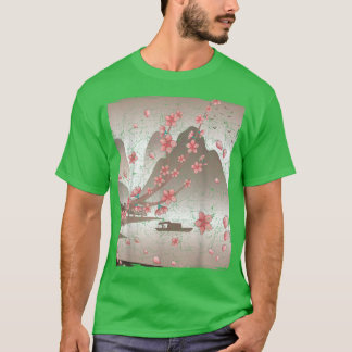 Floral Japanse bergbeker Sakura roze kerry T-shirt