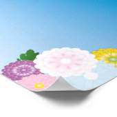 Floral Japanse Crane Persoonlijke Naam Poster (Hoek)