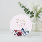 Floral Je bent Uitgenodigd Moeder's Zegen Partij Kaart (Staand voorkant)