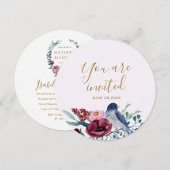 Floral Je bent Uitgenodigd Moeder's Zegen Partij Kaart (Voorkant / Achterkant)