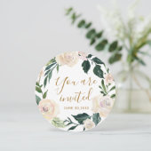 Floral Je bent Uitgenodigd Moeder's Zegen Partij Kaart (Staand voorkant)