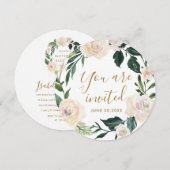 Floral Je bent Uitgenodigd Moeder's Zegen Partij Kaart (Voorkant / Achterkant)