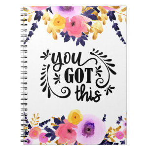 Floral "Je hebt dit"-notebook Notitieboek