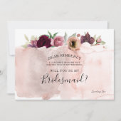  Floral, je wordt mijn bruidsmeisje Kaart (Voorkant)