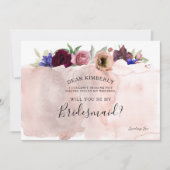  Floral, je wordt mijn bruidsmeisje Kaart (Voorkant)