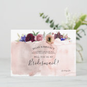  Floral, je wordt mijn bruidsmeisje Kaart (Staand voorkant)