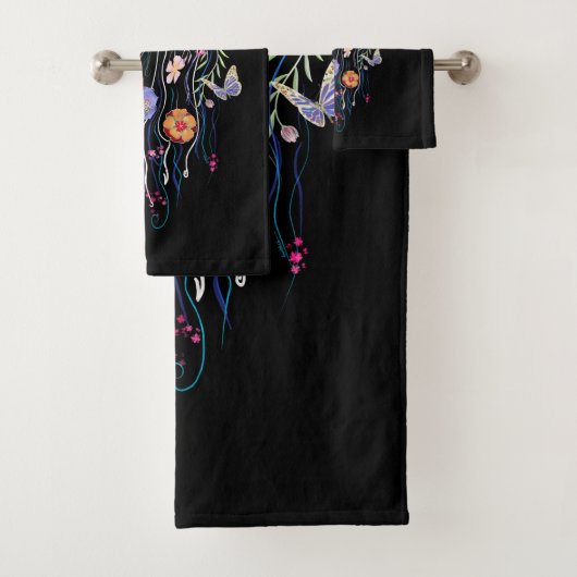 Floral Jellyfish Bad Handdoek (Insitu)