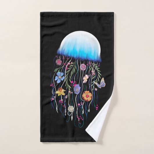 Floral Jellyfish Bad Handdoek (Handdoek)