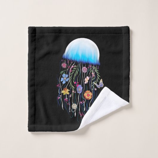 Floral Jellyfish Bad Handdoek (Wasdoekje)