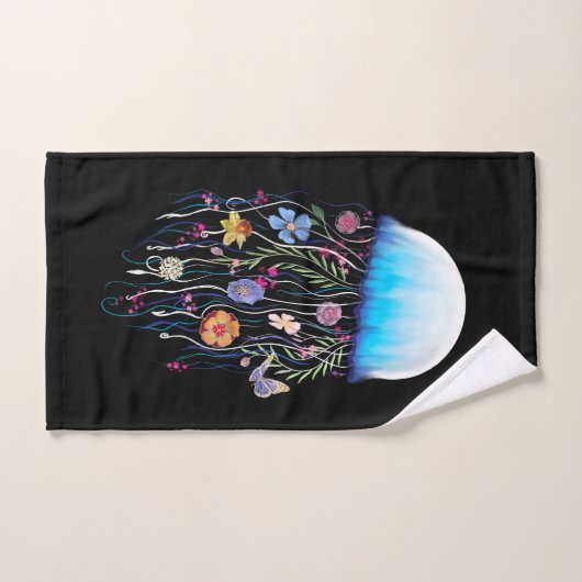 Floral Jellyfish Bad Handdoek (Handdoek)